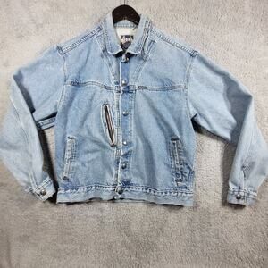 HARLEY DAVIDSON DENIM JEAN JACKET Y2K VTG‎ WOMENS SIZE MEDIUM BIKERSBLUES